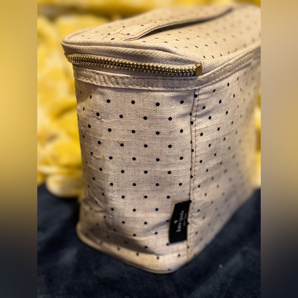 Kate Spade FabFitFun out to Lunch Insulated Polka Deco Dot Tote (Beige) EUC - Picture 5 of 8